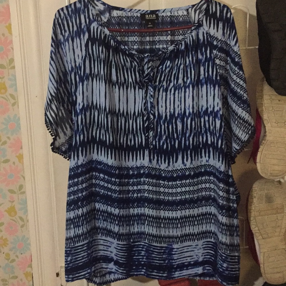 Ana blue/dark blue dress top. Size xl.